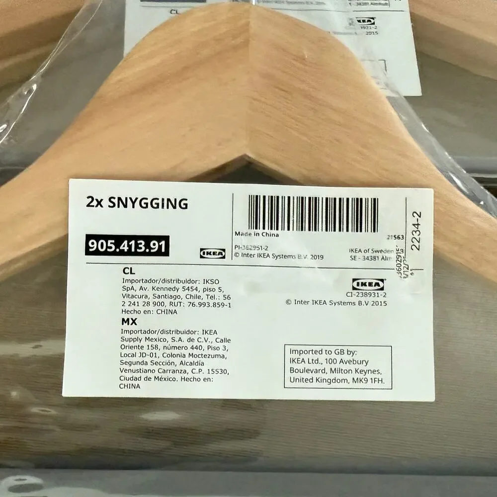 IKEA SYNGGING Hangers 2 Sets of 2 (4 Hangers)